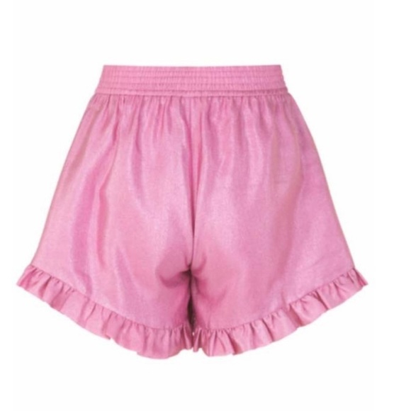 NEW STINE GOYA Joselyn Ruffled High-Waist Shorts PINK MEDIUM - Picture 2 of 10